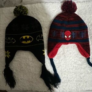 Batman and Spider-Man Knit Beanies